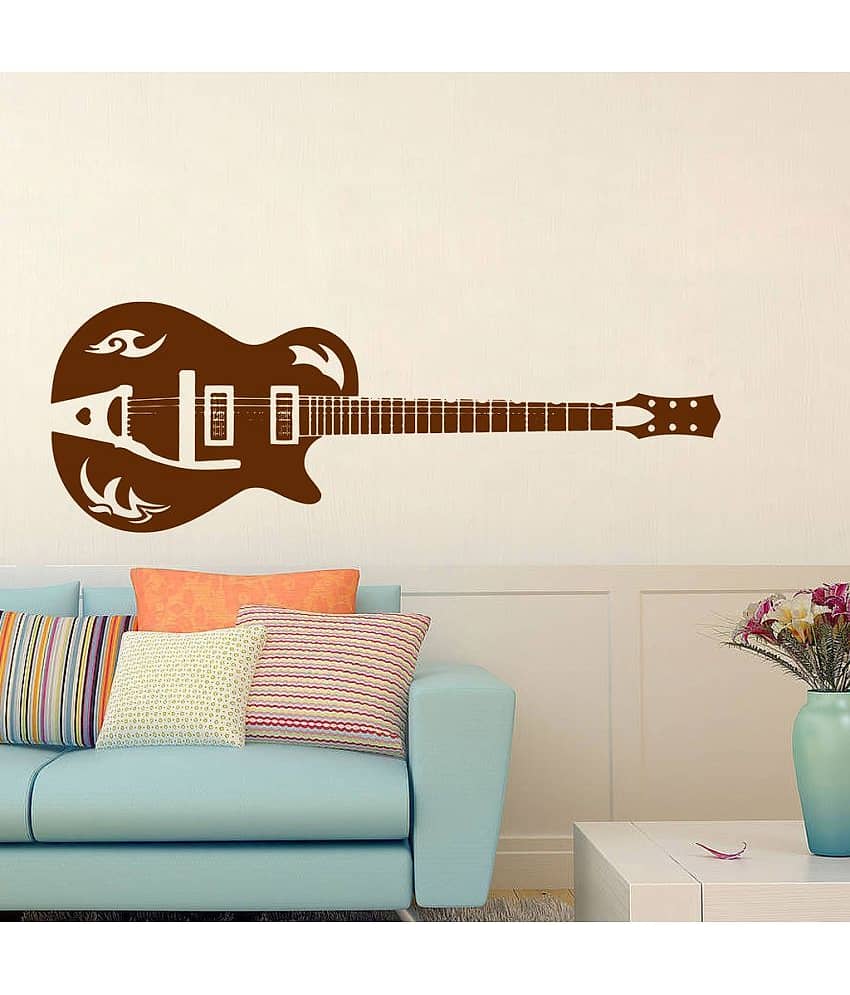 Decor Villa Super Guitar PVC Wall Stickers