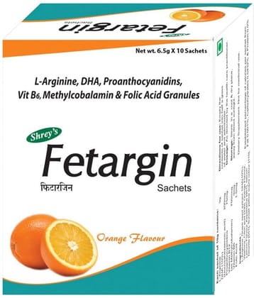 Shrey's Fetargin Sachets With L-arginine, Vitamin B12 & DHA 65 gm Minerals Powder
