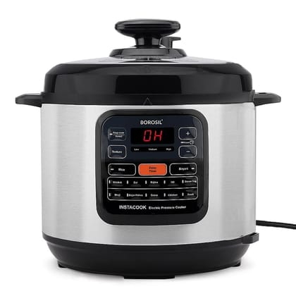 Borosil Instacook 6 L Electric Stainless Steel Pressure Cooker | 12 Digitized Indian Cooking Programs | 15 Hour Delay Timer | One Touch Instat Cooking | Idli Maker, Rice Cooker | 2 Year Warranty Borosil Instacook 6 L Electric Stainless Steel Pressure Cooker | 12 Digitized Indian Cooking Programs | 15 Hour Delay Timer | One Touch Instat Cooking | Idli Maker, Rice Cooker | 2 Year Warranty