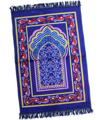 ADIRNY Blue Single Regular Velvet Prayer Mat ( 115 X 75 cm )