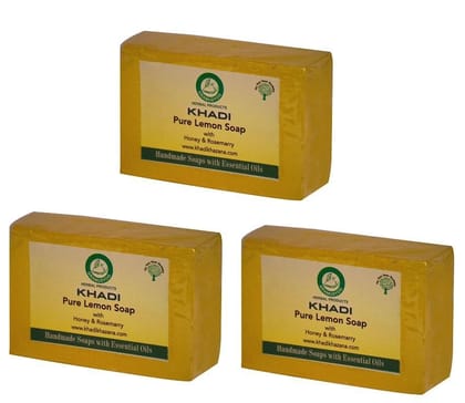Khadi Herbal Lemon Soap 125 gm Pack of 3