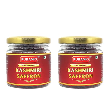 Puramio Kashmiri Saffron (Kesar) - Pure And Natural, 25 gm Each - Pack of 2