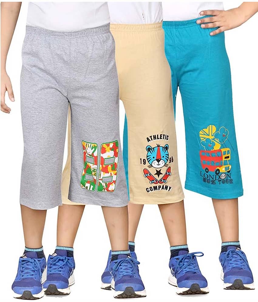 Dongli Pack of 3 Cotton Three-Fourth For Boys ( Multicolor )