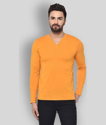 Glito Pack of 1 Cotton Blend Regular Fit Men's T-Shirt ( Mustard )