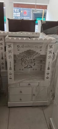 Wooden Mandir  With Window 4 ft