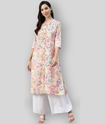 Divena - Multicolor Cotton Women's Front Slit Kurti ( Pack of 1 )