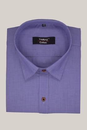 Cotton Tanmay Satin Orchid Purple Color Full Sleeves Formal Shirt for Men's-M (38 Inch) (97 CM)