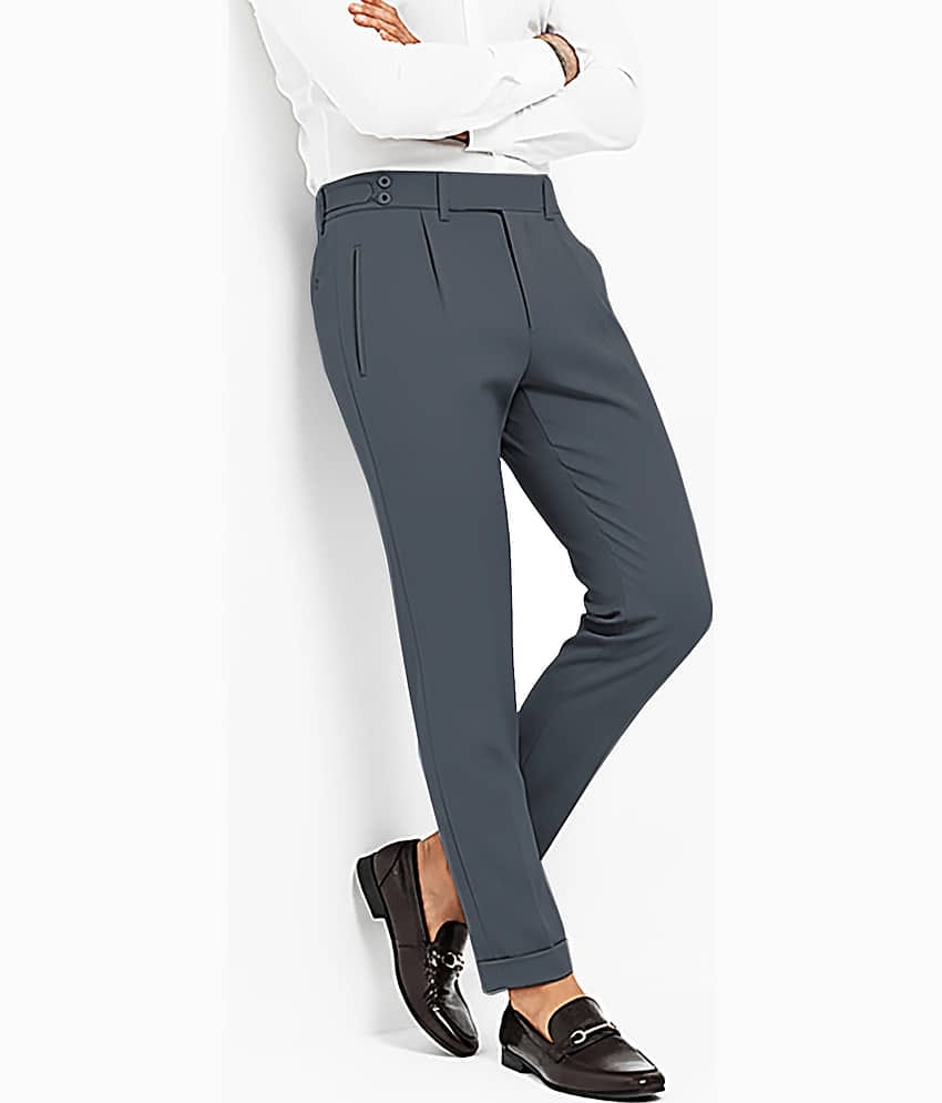 52dealz Regular Men's Formal Trouser - Navy Blue ( Pack of 1 )