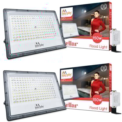 Murphy Steller 150W Led Waterproof with Auto On/Off Day Night Light Sensor Flood Light (Cool White, BIS Approved)-Cool White / Pack Of 2