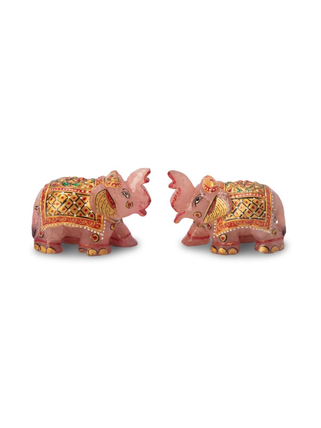 Elephant Pair in Rosy Tones
