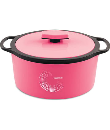 Trueware Orchid Small 750ml Inner Steel Pink Plastic Thermoware Casserole ( Set of 1 , 750 mL )