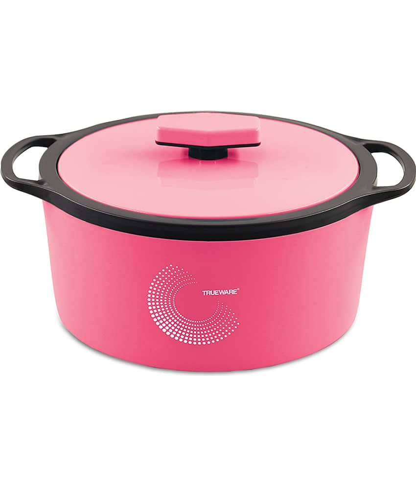 Trueware Orchid Small 750ml Inner Steel Pink Plastic Thermoware Casserole ( Set of 1 , 750 mL )