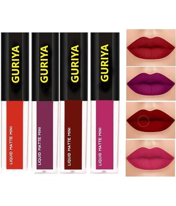 Guriya Non Transfer Sensational Liquid Lipsticks Combo Set 4 (Multicolour, 16 Ml)