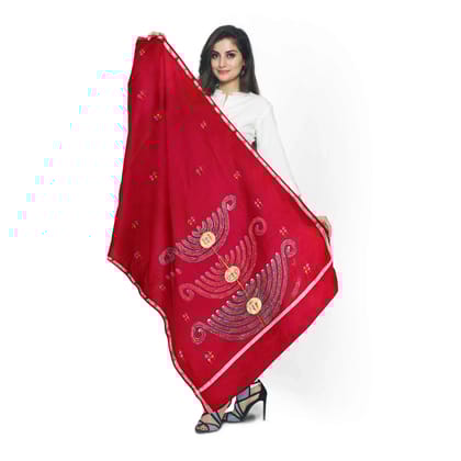 Handpainted Tree Of Life Soft Cotton Silk Dupatta