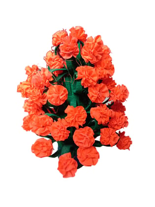 Nari Saanjh Handmade Orange Artificial Flower Vase for Home and Living Room Decoration
