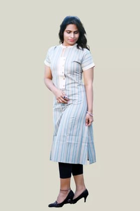 Tisser Handloom Khadi Long stripes straight kurti
