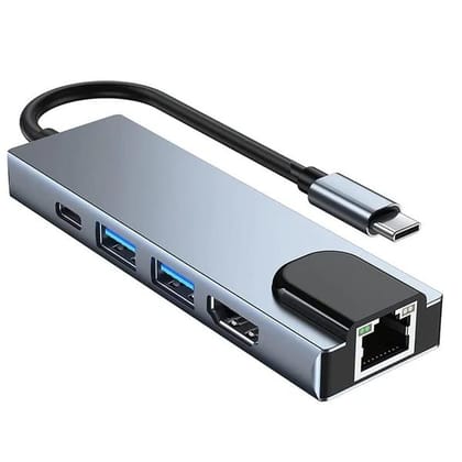 USB-C 5-in-1 Hub with 4K HDMI, RJ45 LAN , 2 USB Ports ,Type-C with PD Compatible with MacBook Pro/Air, iPad, iPhone 15 and More USB-C 5-in-1 Hub with 4K HDMI, RJ45 LAN , 2 USB Ports ,Type-C with PD Compatible with MacBook Pro/Air, iPad, iPhone 15 and More