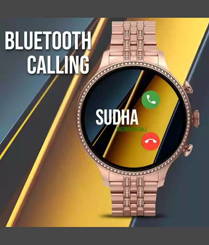 RD Kart AMOLED BT Calling Smart Watch with Strap Upto 1-2 days Backup ( Gold )