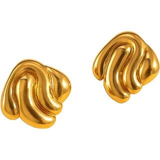 Kimti 18k Gold Plated Lava Curve Studs Earring