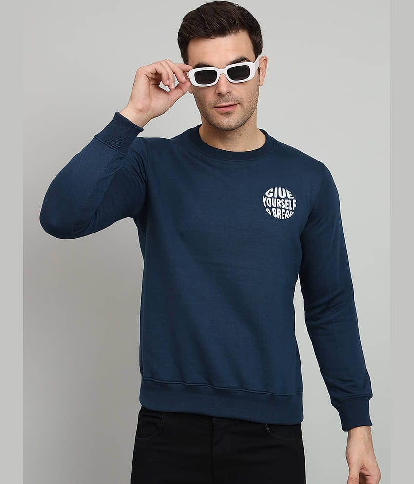 OGEN Cotton Blend Round Neck Men's Sweatshirt - Blue ( Pack of 1 )