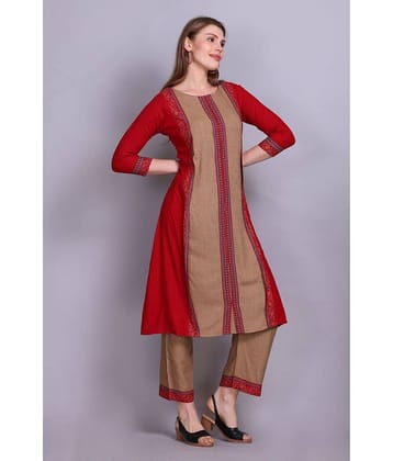ELTHIA - Navy Cotton Women's A-line Kurti ( Pack of 1 )