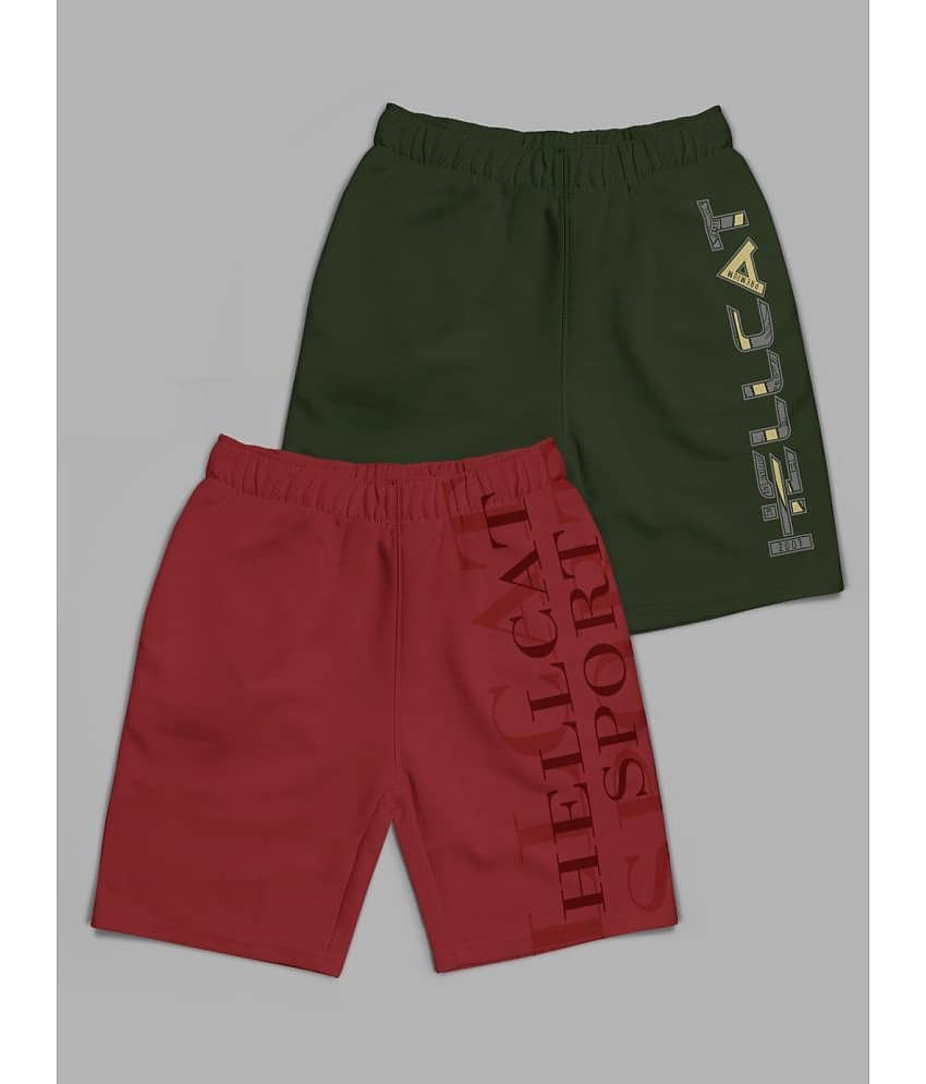 HELLCAT Pack of 2 Girls Cotton Blend Hot Pants ( Multicolor )