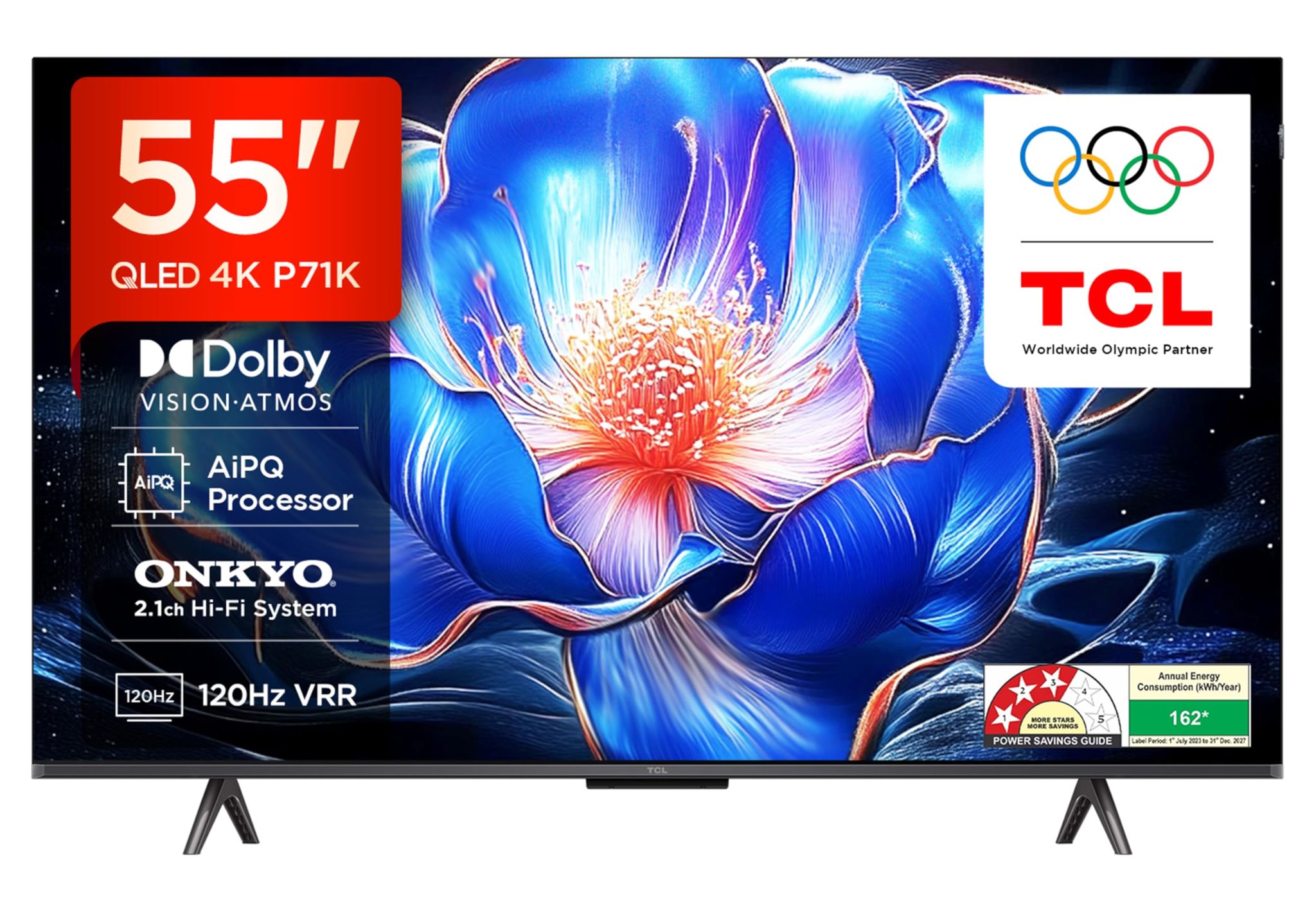 TCL 139 cm (55 inches) 4K Ultra HD Smart QLED Google TV 55P71K TCL 139 cm (55 inches) 4K Ultra HD Smart QLED Google TV 55P71K - Black / 55