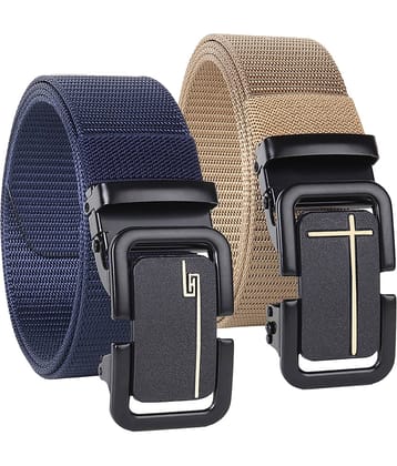 SILKSHOPPING - Multicolor Nylon Men's Casual Belt ( Pack of 2 )