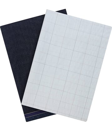 Maharaja Blue Poly Blend Unstitched Shirts & Trousers