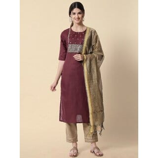 SVB Maroon Embroideried Kurta Set