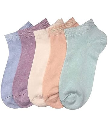 THRIFTKART Pack of 4 Women's Cotton Ankle Length Socks ( Multicolor )