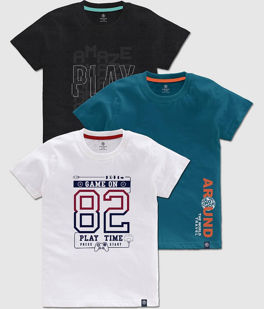 CODEZ Pack of 1 Boys Cotton T-Shirt ( Multicolor )