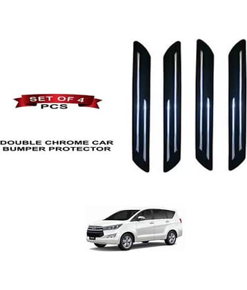 RONISH Rubber Car Bumper Protector Guard (Double Chrome) For Toyota Innova Crysta