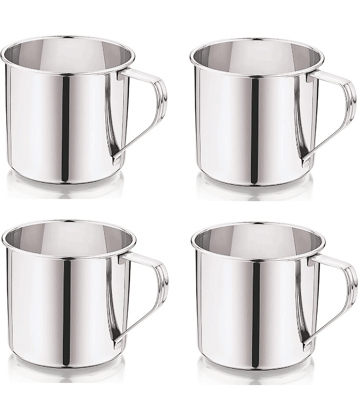 Dynore 450 ML Mug Stainless Steel Coffee Mug 450 mL ( Pack of 4 )