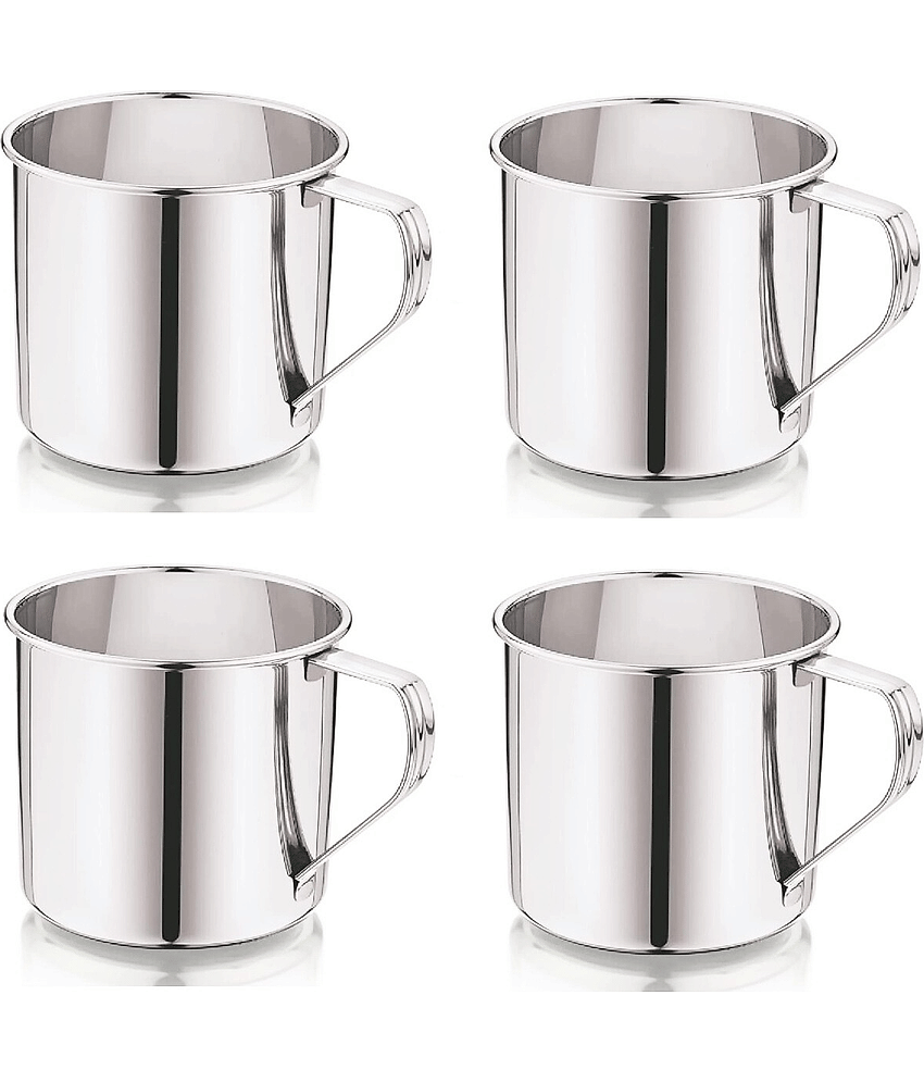 Dynore 450 ML Mug Stainless Steel Coffee Mug 450 mL ( Pack of 4 )