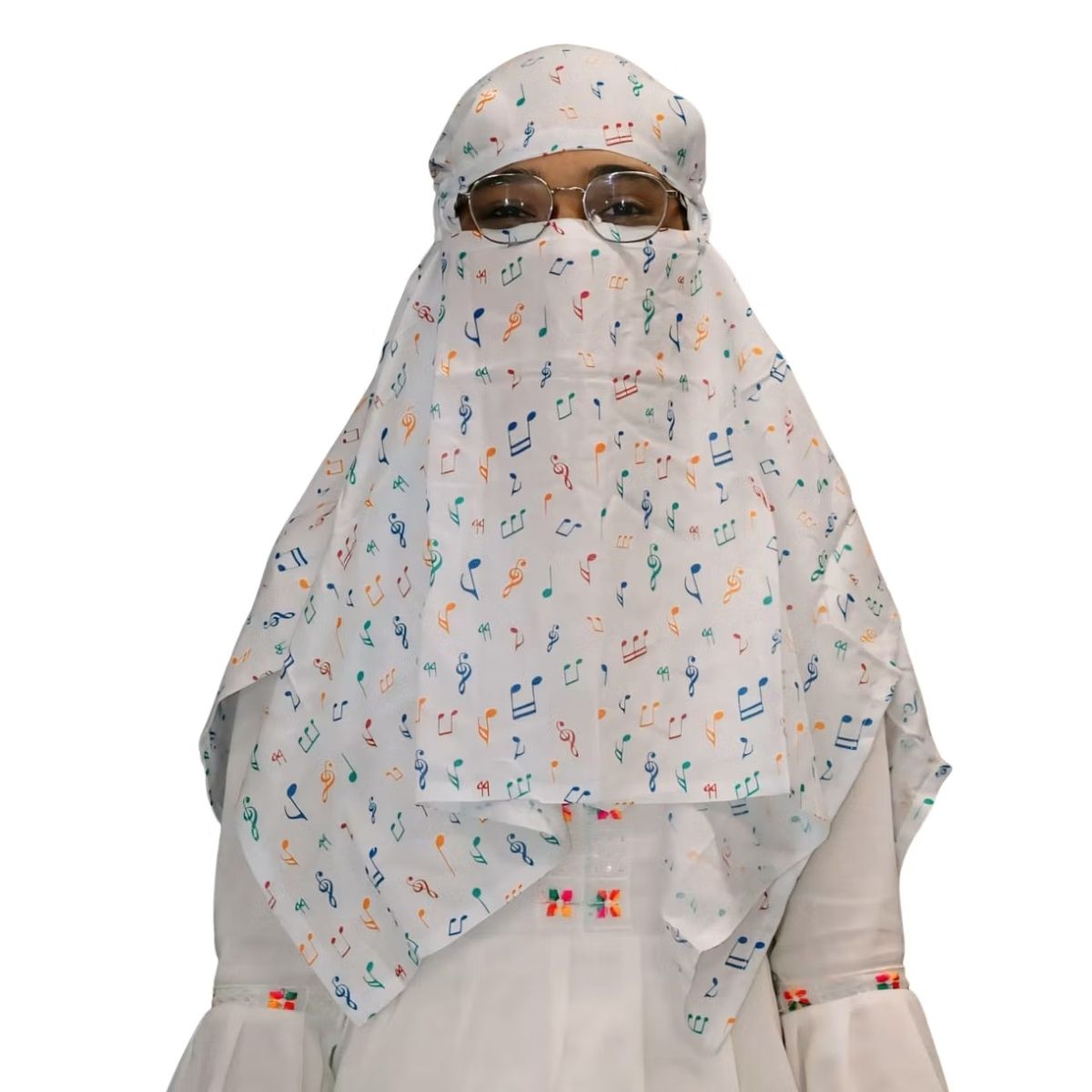 Shiv Textiles Ladies Summer Scarf Colorful Music Design Pure Cotton Soft Breathable Neck Wrap Headscarf Lightweight Sun Protection Stole Daily Wear Fashion Accessory