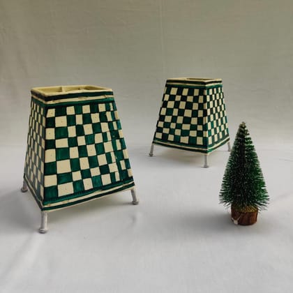 5 inch Checks design Square lamp