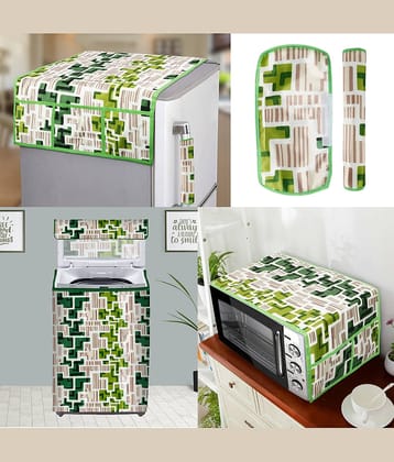 E-Retailer Set of 5 Polyester Green Fridge Top Cover