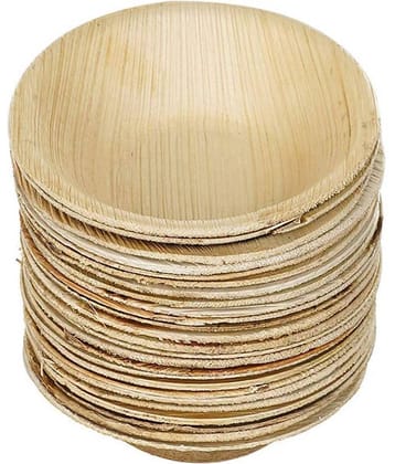 Agri Club Areca Leaves 5 Inch Round Disposal Bowl (Set-of-25)