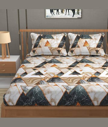 Apala Microfibre Floral Fitted Fitted bedsheet with 2 Pillow Covers ( King Size ) - Sky Blue
