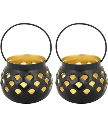 Urban hemlet Table Top Iron Tea Light Holder - Pack of 2