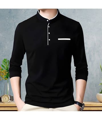 GESPO Pack of 1 Cotton Blend Regular Fit Men's T-Shirt ( Black )