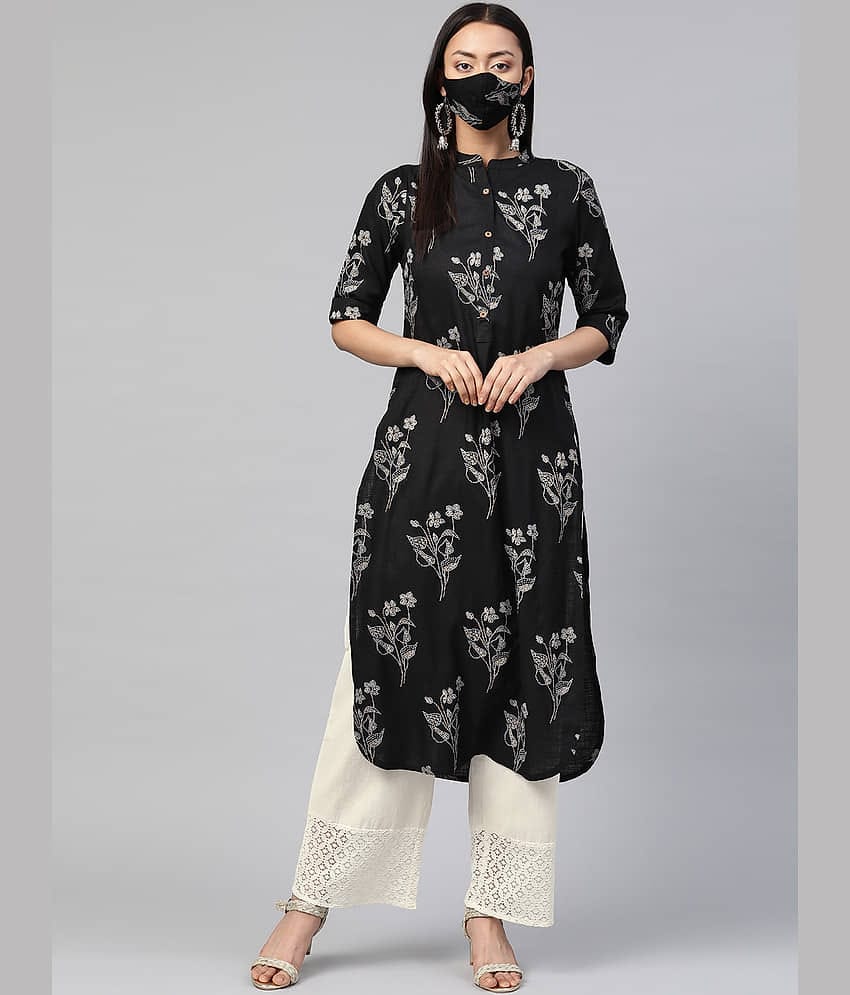 Juniper Black Rayon Straight Kurti