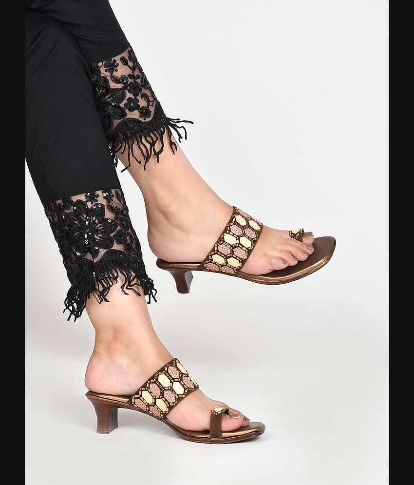 JM Looks Tan Women's Slip On Heels