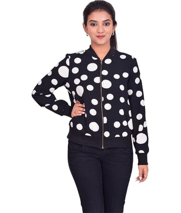 NUEVOSDAMAS Polyester Black Bomber Jackets Single