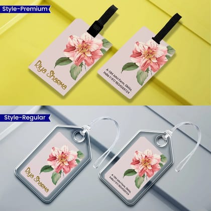 Personalized Luggage Tags - Painted Petals Design-Regular Bag Tags / Set of 2