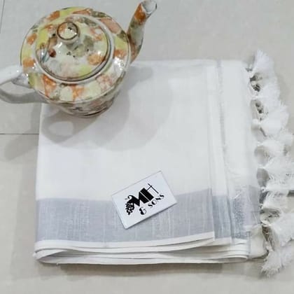 AWESOME LINEN COTTON PRINTED SAREE - 1885