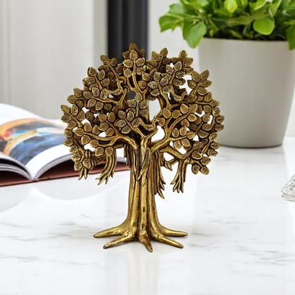 Brass Kalpavriksha Tree Showpiece Trees of Life | Best in Living Room, Table Decoration with Antique Polish