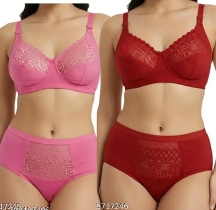 Combo pack of Lingerie set Pink & Red