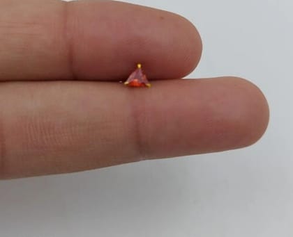 Beautiful Gold Plated Nose Pin Crytal Stone Three Tikona Red Wedding Nose Ring Fashion Gift Jewellry Pack of 1